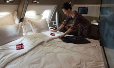 Singapore's first class also offers beds at a 90 degree angle.