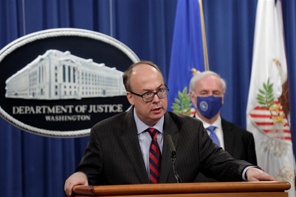<i>Yuri Gripas/Pool/Getty Images</i><br/>Then-Acting Assistant US Attorney General Jeffrey Clark speaks next to Deputy U.S. Attorney General Jeffrey Rosen at a news conference at the Justice Department in October 2020 in Washington