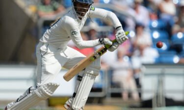 Azeem Rafiq of Yorkshire plays a shot during day one of the LV County Championship division One match between Yorkshire and Warwickshire at Headingley on Aug. 2