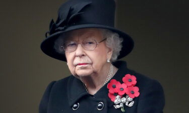 Buckingham Palace says Britain's Queen Elizabeth II missed the Remembrance Sunday service in central London after spraining her back