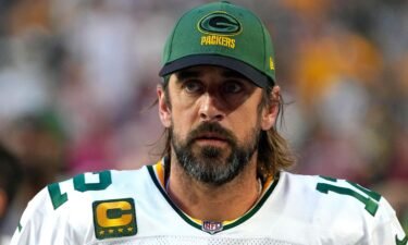 Green Bay Packers star quarterback Aaron Rodgers confirmed he is unvaccinated against Covid-19. Rodgers is shown here during the game against the Arizona Cardinals on October 28