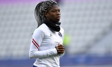 Paris Saint-Germain and France midfielder Aminata Diallo has been taken into police custody in connection with an attack on a teammate. Diallo is shown here warming up before a UEFA Women's Champions League match against WFC Zhytlobud-1 Kharkiv in October.