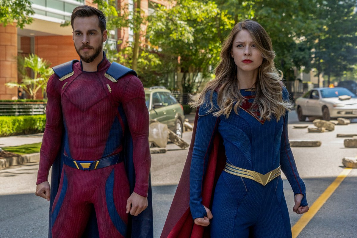 <i>Colin Bentley/THE CW</i><br/>Chris Wood as Mon-El and Melissa Benoist as Supergirl in the 'Supergirl' series finale.