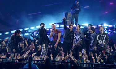 Coldplay and BTS perform "My Universe" at the American Music Awards on Sunday