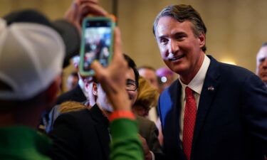 Virginia Gov.-elect Glenn Youngkin greets supporters at an election night party in Chantilly