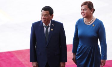 Philippine President Rodrigo Duterte and his eldest daughter Sara Duterte in Boao
