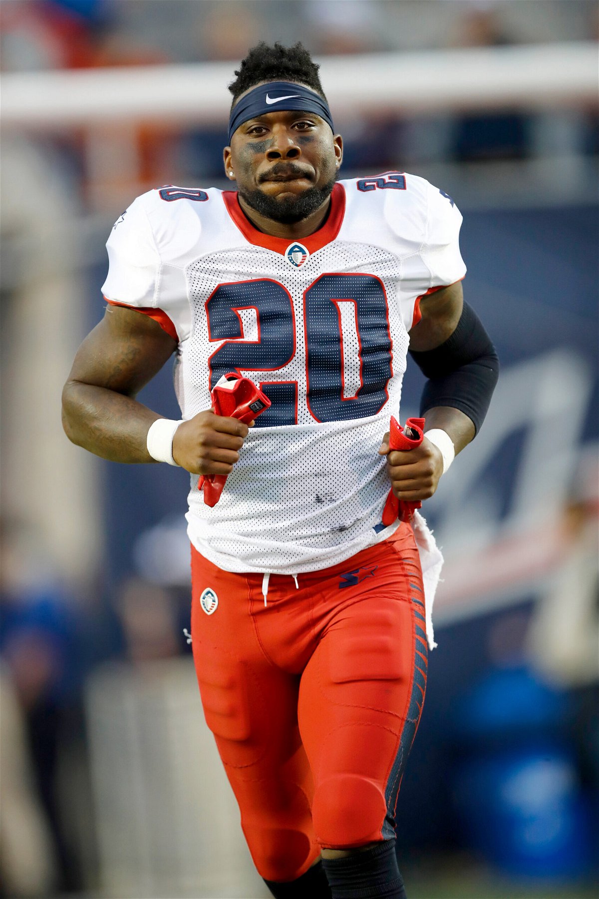 <i>Wesley Hitt/AAF/Getty Images North America/Getty Images</i><br/>Former NFL player Zac Stacy is in police custody after disturbing video surfaced appearing to show Stacy assaulting his ex-girlfriend. Stacy is pictured in March 2019