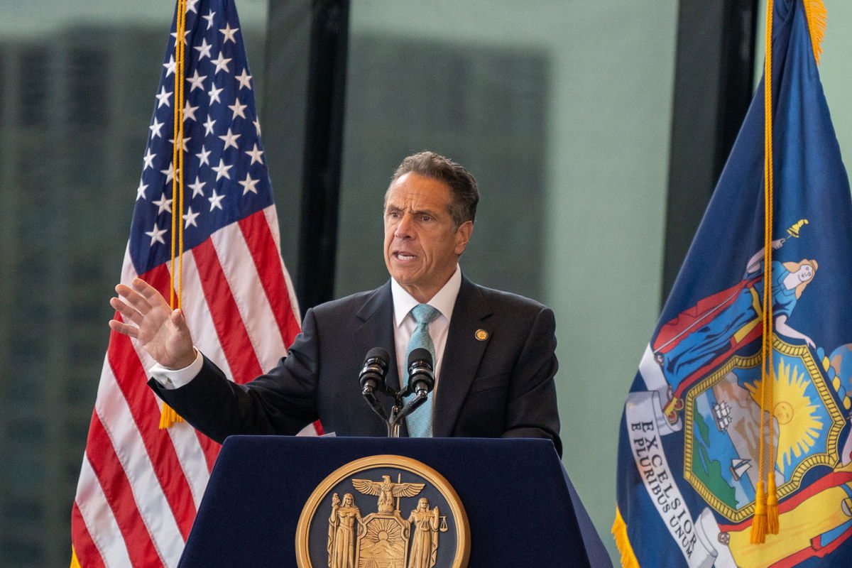 <i>David Dee Delgado/Getty Images</i><br/>New York Gov. Andrew Cuomo speaks during a press conference at One World Trade Center on June 15