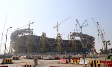 A general view of the construction work at Lusail Stadium in December 2019 in Doha