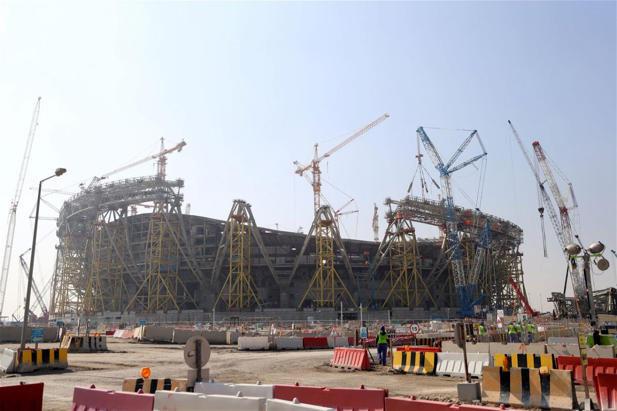 <i>Francois Nel/Getty Images</i><br/>A general view of the construction work at Lusail Stadium in December 2019 in Doha