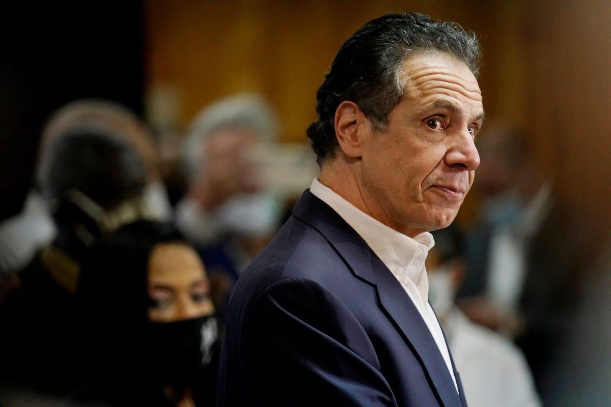 <i>Seth Wenig/Pool/Getty Images</i><br/>A report detailing the findings of an impeachment investigation into former New York Gov. Andrew Cuomo is expected to be released to the public in the coming days. Then-New York Gov. Andrew Cuomo is shown here before getting vaccinated on March 17