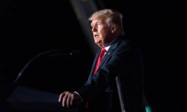 Former President Donald Trump is accusing the House select committee investigating January 6 of being so aggressive in its pursuit of his White House records that it could permanently damage the presidency. Trump is shown here at a rally on September 25