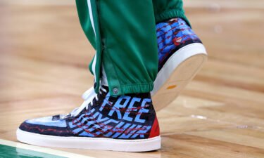 Enes Kanter wore shoes criticizing China before the Celtics home game against the Toronto Raptors on October 22