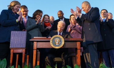 President Joe Biden heads to New Hampshire on Tuesday to sell his new infrastructure law. Biden is shown here with Vice President Kamala Harris in a signing ceremony for H.R. 3684