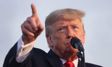 Former US President Donald Trump speaks to supporters during a rally at the Lorain County Fairgrounds on June 26