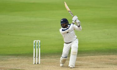 Azeem Rafiq of Yorkshire bats during day three of the County Championship Division One match between Middlesex and Yorkshire at Lords on September 22