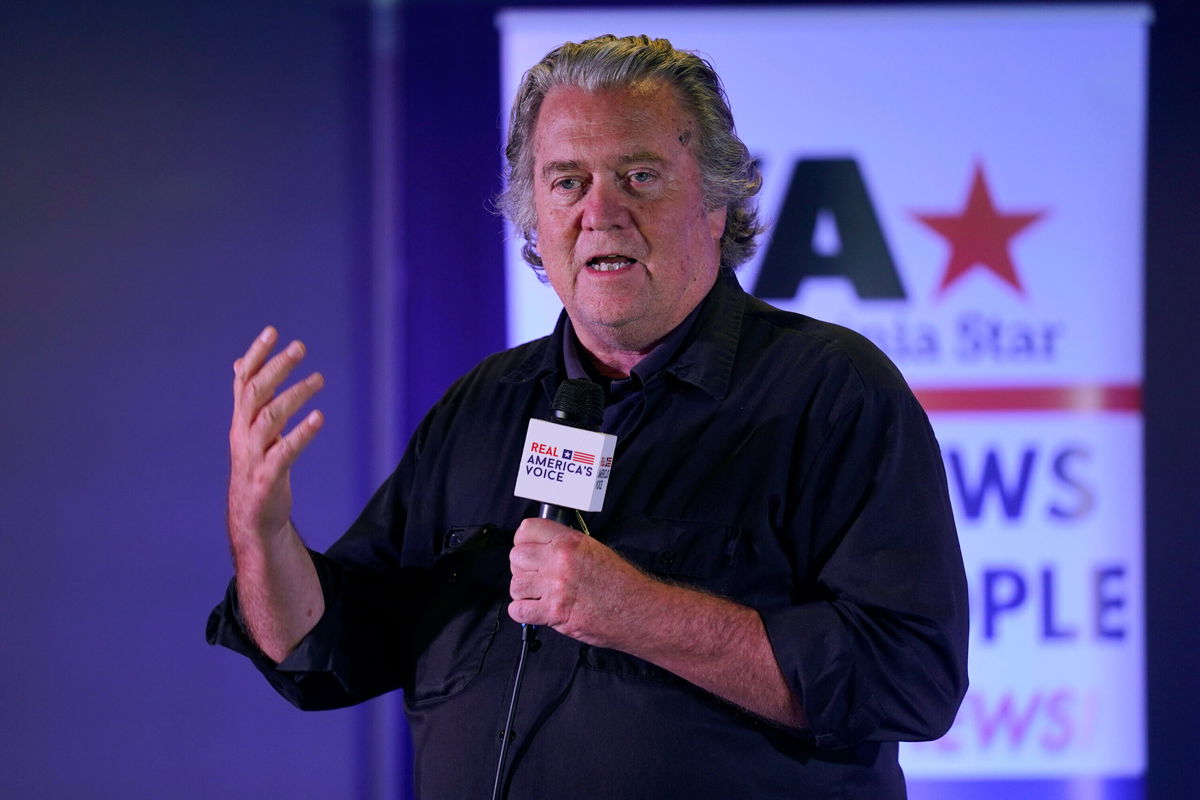 <i>Steve Helber/AP</i><br/>A federal grand jury has returned an indictment against former Trump adviser Steve Bannon for contempt of Congress