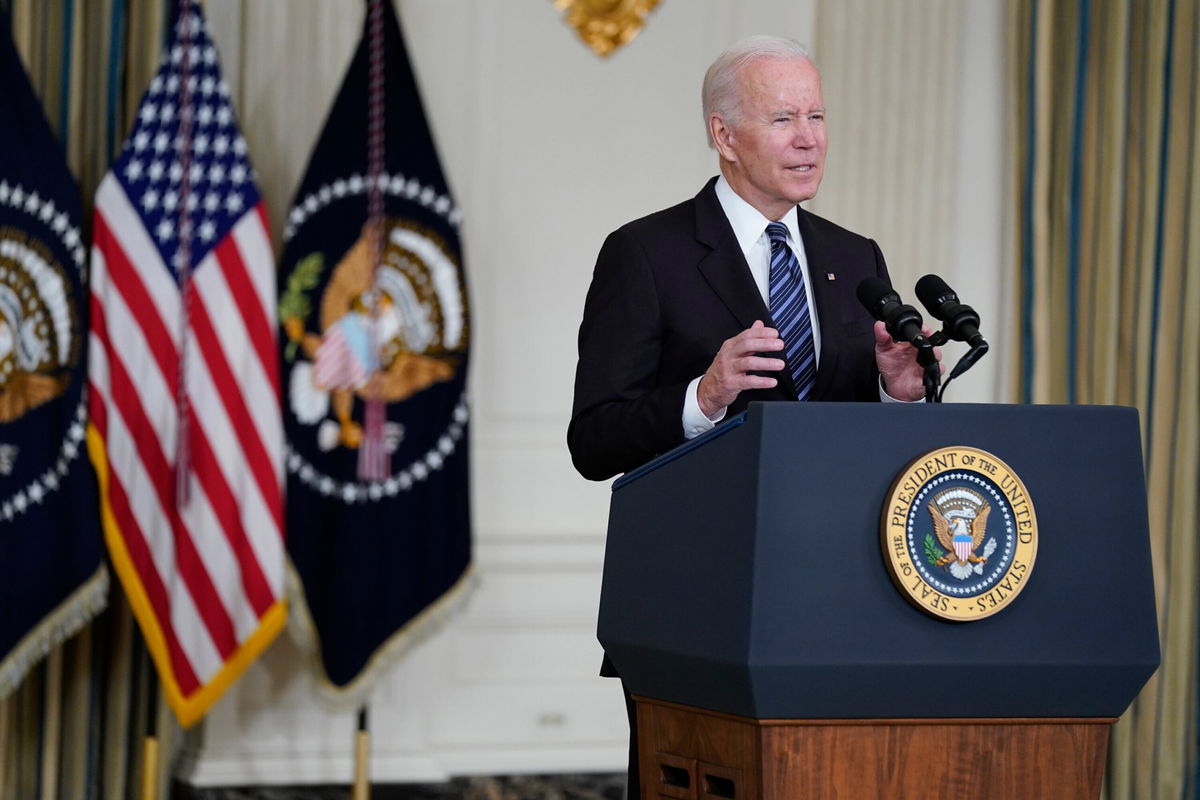 <i>Evan Vucci/AP</i><br/>President Joe Biden takes his sales pitch for the newly passed bipartisan infrastructure deal on the road Wednesday