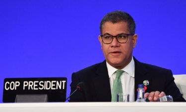 COP26 President Alok Sharma during the climate conference in Glasgow on Saturday.