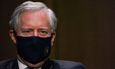 Then-White House Chief of Staff Mark Meadows is seen at a Senate Judiciary Committee hearing in October 2020 in Washington