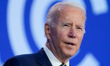 US President Joe Biden presents his national statement as part of the World Leaders' Summit of the COP26 UN Climate Change Conference in Glasgow on November 1