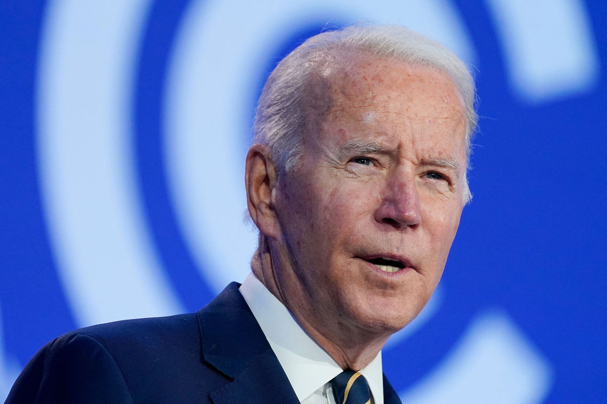 <i>Evan Vucci/Pool/AFP/Getty Images</i><br/>US President Joe Biden presents his national statement as part of the World Leaders' Summit of the COP26 UN Climate Change Conference in Glasgow on November 1