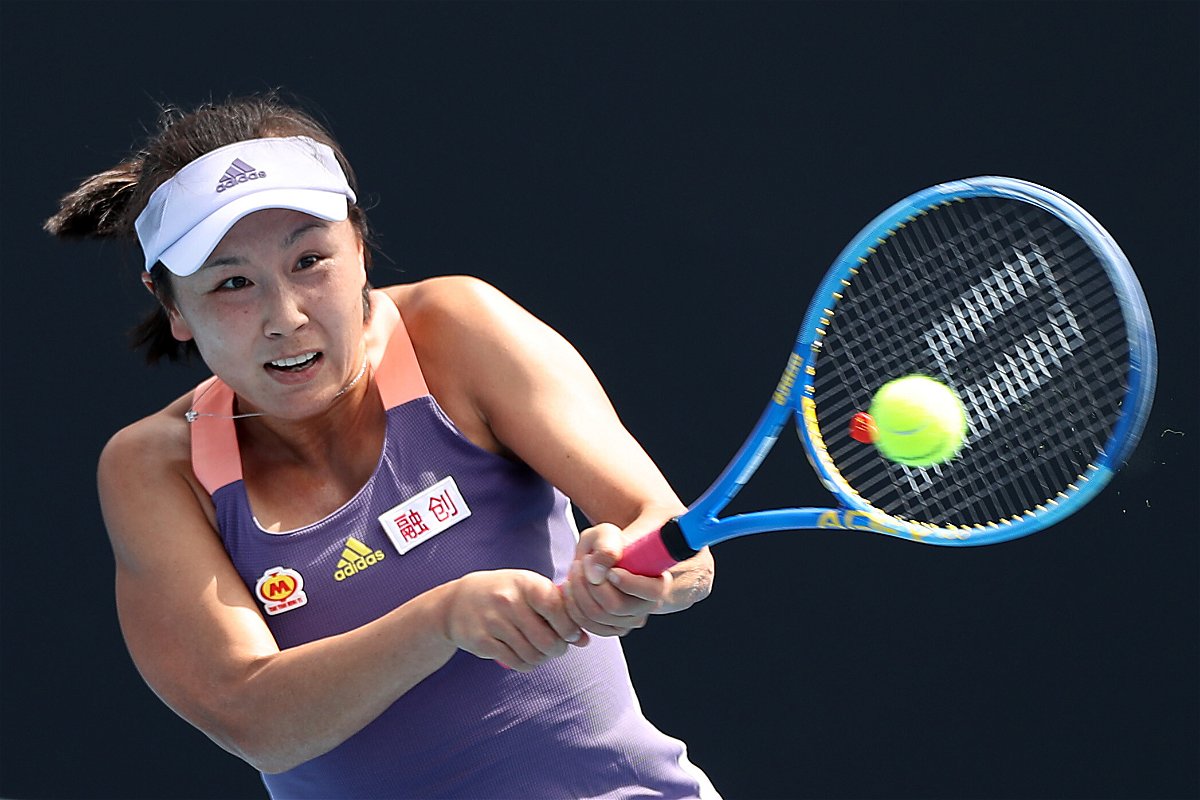 <i>Mark Kolbe/Getty Images AsiaPac/Getty Images</i><br/>Peng Shuai is pictured in action in her women's singles first-round match against Nao Hibino of Japan on day two of the 2020 Australian Open at Melbourne Park.