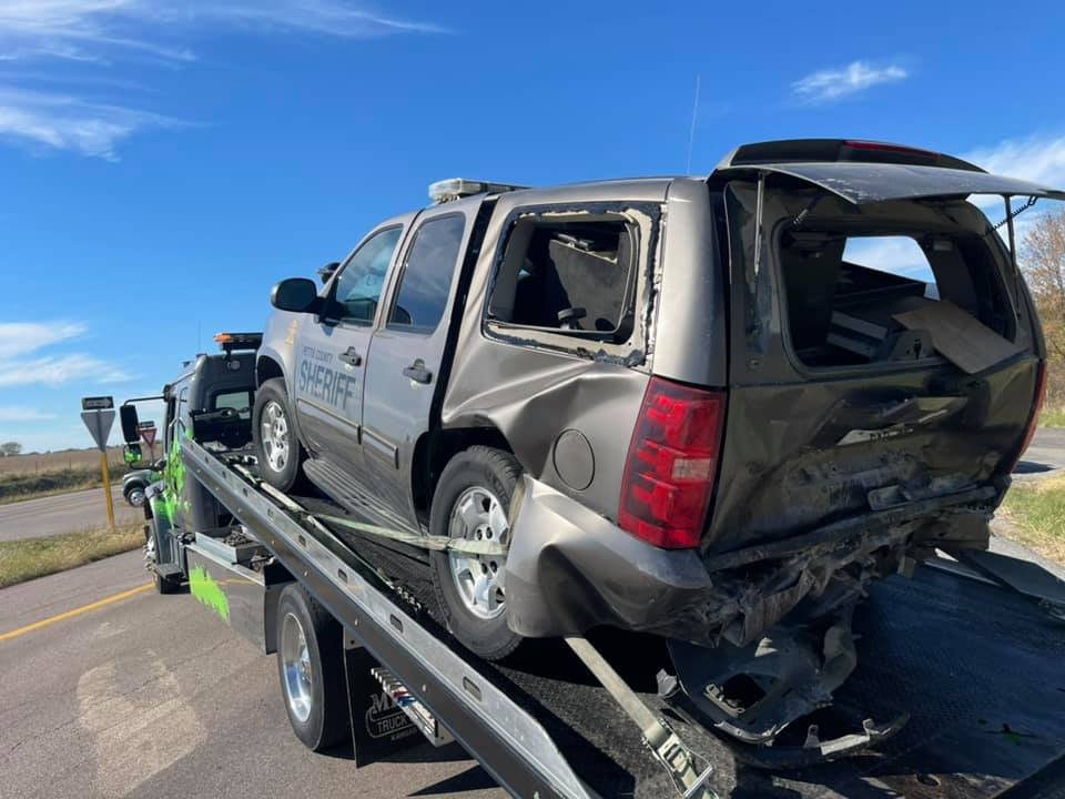 A Sedalia woman was seriously injured after crashing into the back of a Pettis County Sheriff's deputies vehicle Monday morning on Highway 50.