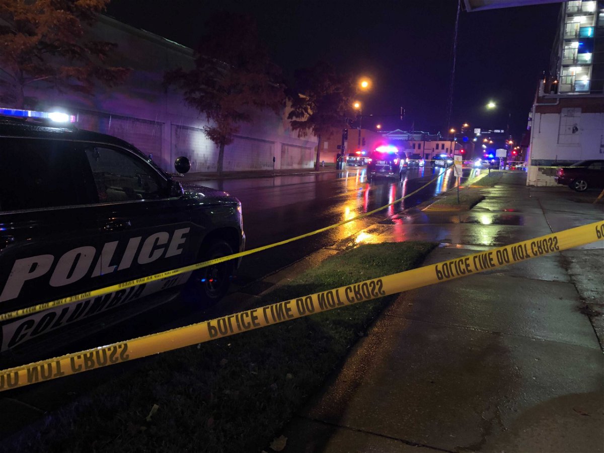 File photo of the scene of a shooting in November 2021 outside of Vibez Lounge in Columbia, Missouri.