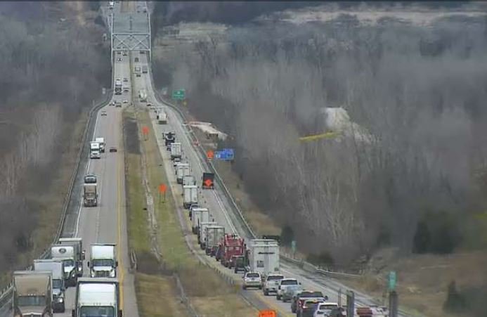 One lane of eastbound Interstate 70 will be closed just west of the Missouri River Bridge in Rocheport. 
