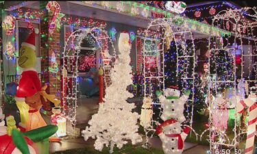 Denise and Bob Dunn's home along Maplewood Avenue in Ambridge is decked out in Christmas lights from top to bottom.