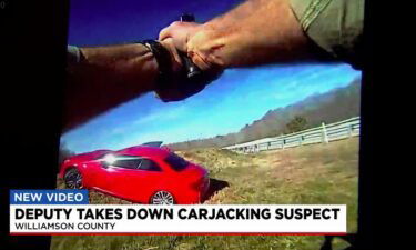 Body camera video from a Williamson County sheriff's deputy shows the moments a carjacking suspect was taken into custody along I-840 on Tuesday.