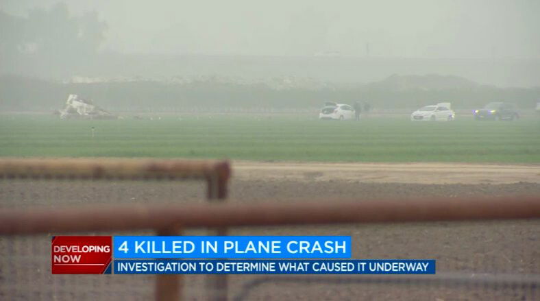 <i>KFSN</i><br/>Authorities have identified the four people killed in a plane crash near the Visalia airport over the weekend.