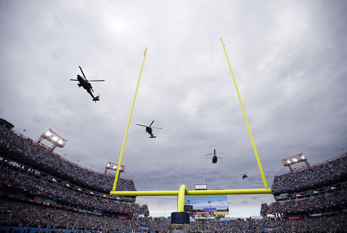 <i>Silas Walker/Getty Images</i><br/>The US military and the Federal Aviation Administration are reviewing a flyover of an NFL game last month to determine if the military helicopters flew too low over civilians in violation of aviation regulations.