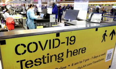 A Covid-19 test center operates inside the Tom Bradley International Terminal at Los Angeles International Airport (LAX) on December 1 in Los Angeles