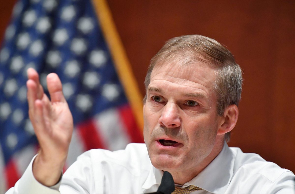 <i>MANDEL NGAN/AFP/POOL/Getty Images</i><br/>Rep. Jim Jordan (R-Ohio) speaks during a House Judiciary Committee hearing to discuss police brutality and racial profiling on Wednesday