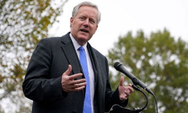 White House chief of staff Mark Meadows speaks with reporters outside the White House