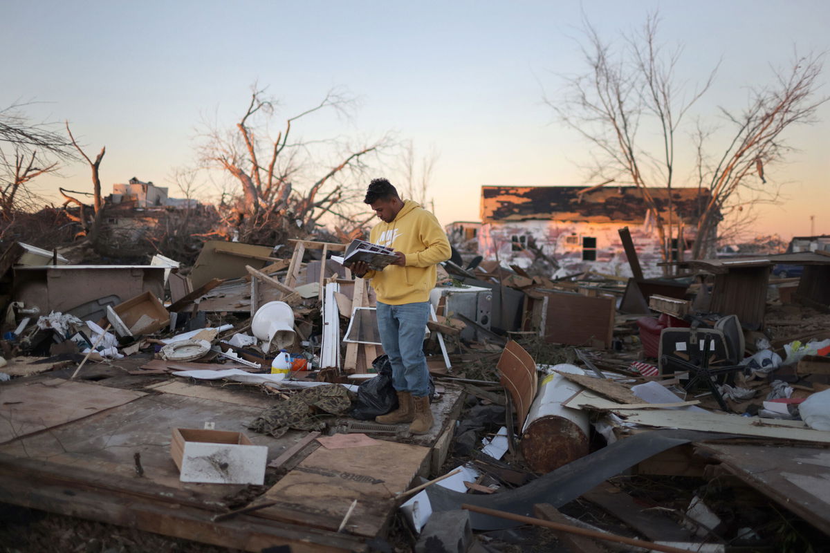 <i>Scott Olson/Getty Images</i><br/>President Joe Biden will travel to Kentucky in the wake of deadly tornadoes and severe storms that devastated the area