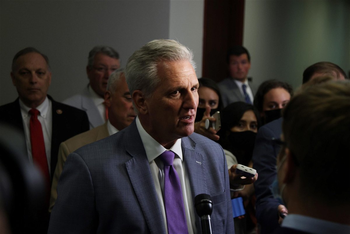 <i>Alex Wong/Getty Images</i><br/>House Minority Leader Kevin McCarthy summoned GOP Reps. Marjorie Taylor Greene and Nancy Mace for separate meetings November 30