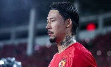 Zhang Linpeng of Guangzhou Evergrande looks on during the AFC Champions League match between the Chinese team and Kashima Antlers at Tianhe Stadium in August 2019 in Guangzhou