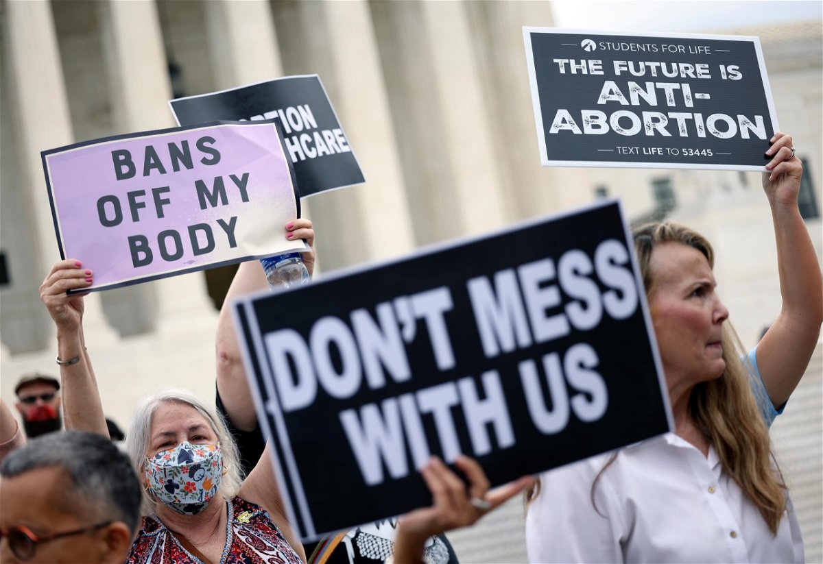 <i>Kevin Dietsch/Getty Images</i><br/>The Supreme Court hears oral arguments in a case that could result in the repeal of Roe v. Wade
