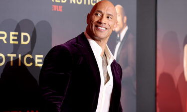 Dwayne Johnson at the Los Angeles "Red Notice" premiere in November.