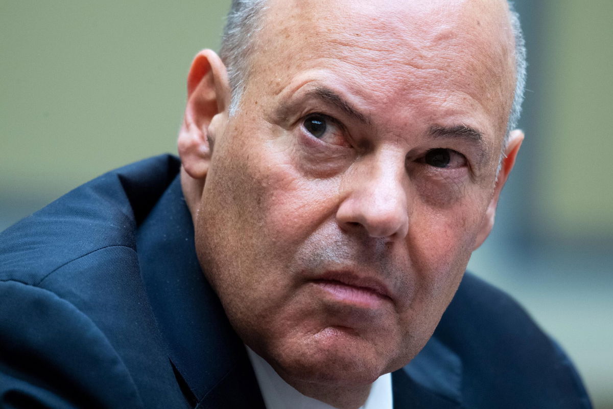 <i>Tom Williams/Pool/Getty Images</i><br/>Postmaster General Louis DeJoy testifies during a hearing before the House Oversight and Reform Committee on August 24