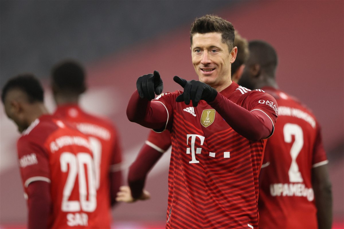 <i>Alexander Hassenstein/Getty Images Europe/Getty Images</i><br/>Robert Lewandowski scored his 43rd Bundesliga goal of 2021 to break Gerd Muller's 49-year record of most goals scored in a calendar year.