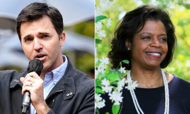 Jeff Jackson and Cheri Beasley are seen here.  Jackson on Thursday bowed out of the race to be the Tar Heel state's next US senator.