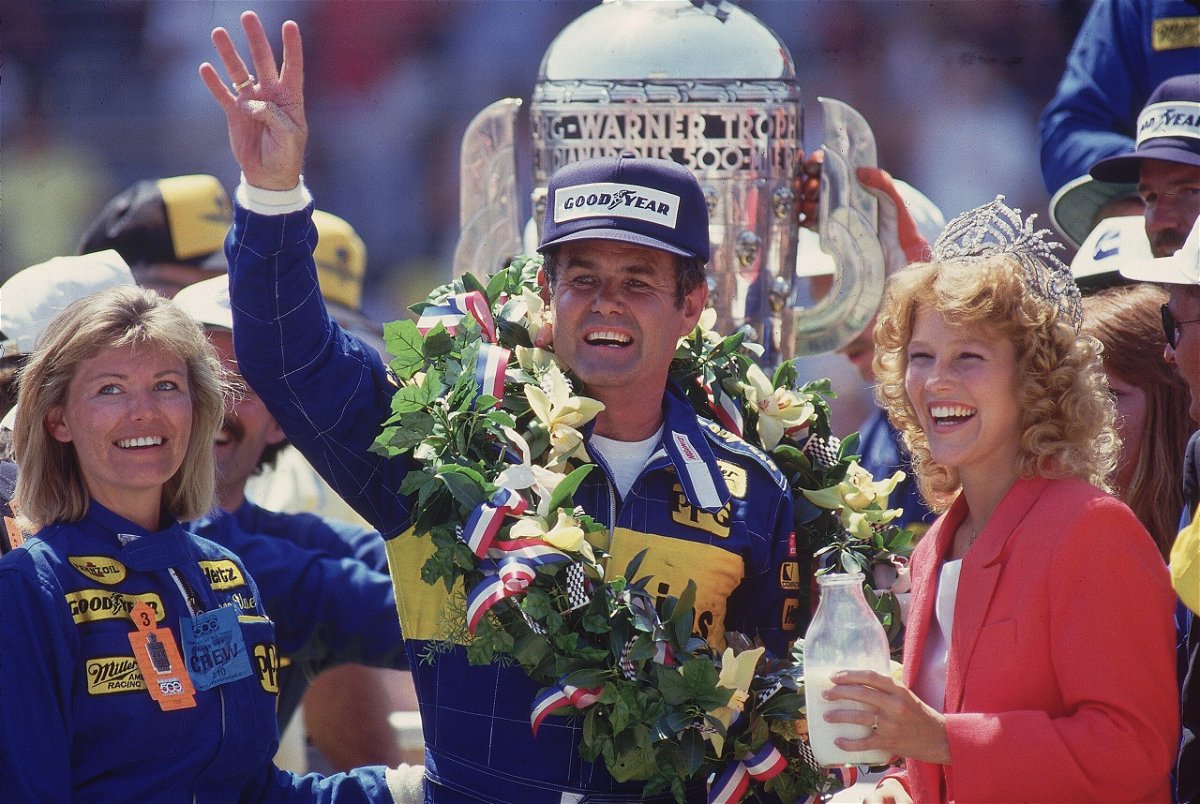<i>George Tiedemann/Sports Illustrated/Getty Images</i><br/>Indy 500 legend Al Unser Sr. dies at age 82. Unser is seen here celebrating his Indy 500 win in 1987.