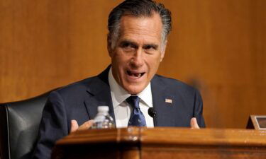 Sen. Mitt Romney (R-Utah) asks a question to Secretary of State Mike Pompeo during a Senate Foreign Relations Committee hearing to discuss the Trump administration's FY 2021 budget request for the State Department on July 30