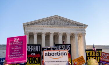 Abortion protesters demonstrate in front of the Supreme Court