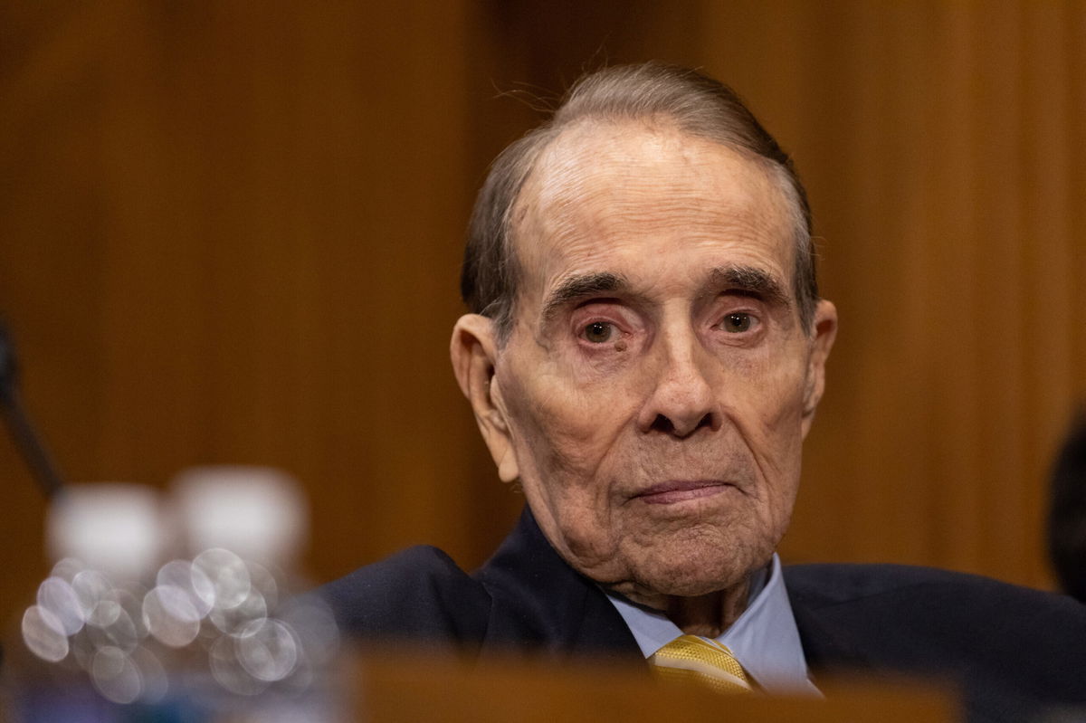 <i>Cheriss May/NurPhoto/Getty Images</i><br/>Bob Dole died Sunday. Dole is seen during a senate hearing on Capitol Hill in Washington