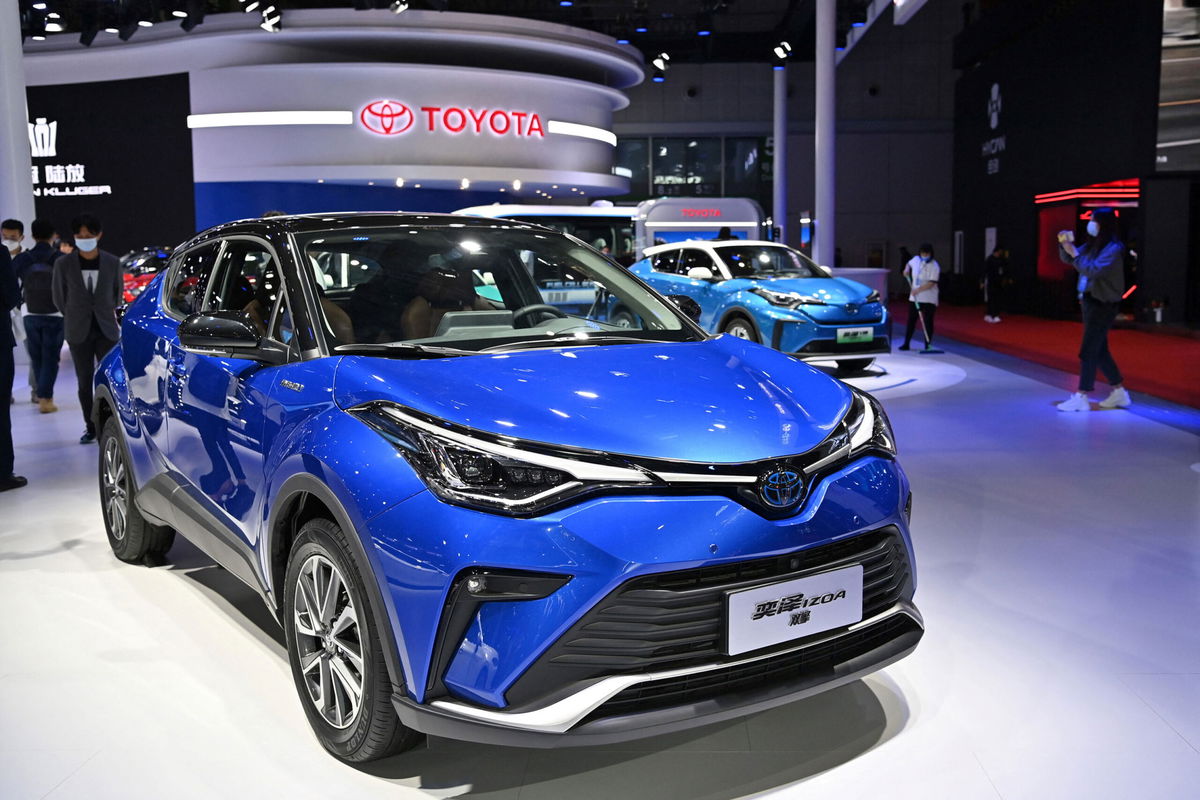 <i>HECTOR RETAMAL/AFP/Getty Images</i><br/>A Toyota IZOA electric car is seen during the 19th Shanghai International Automobile Industry Exhibition in Shanghai on April 19.